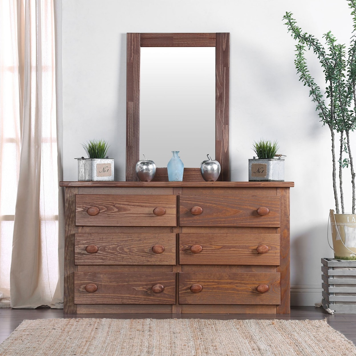Furniture of America Lea Dresser and Mirror Set