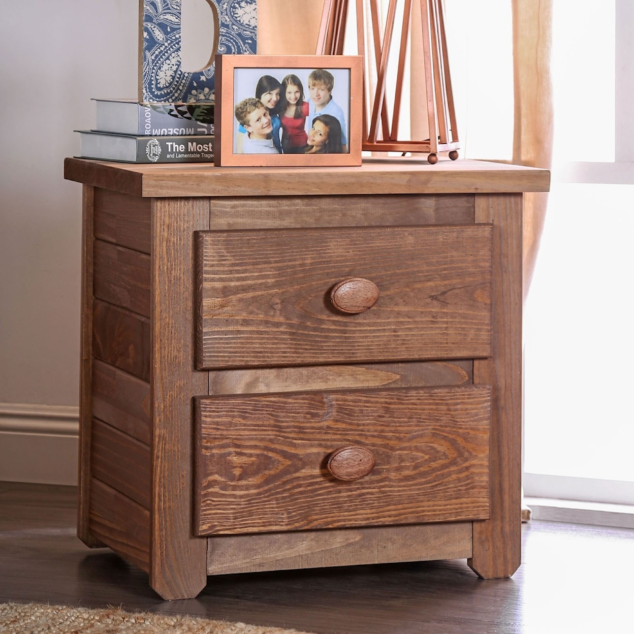 Furniture of America - FOA Lea 2-Drawer Night Stand