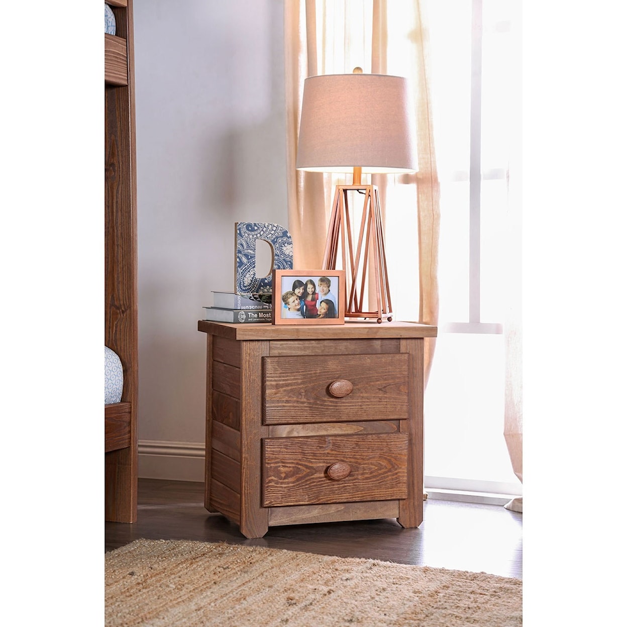 Furniture of America - FOA Lea 2-Drawer Night Stand