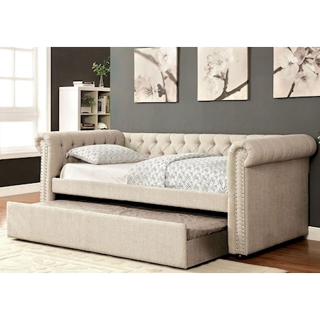 Furniture of America Leanna CM1027BG-BED Transitional Tufted Twin Size ...