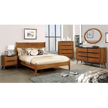 Queen Bed and 1NS and Dresser and Oval Mirro