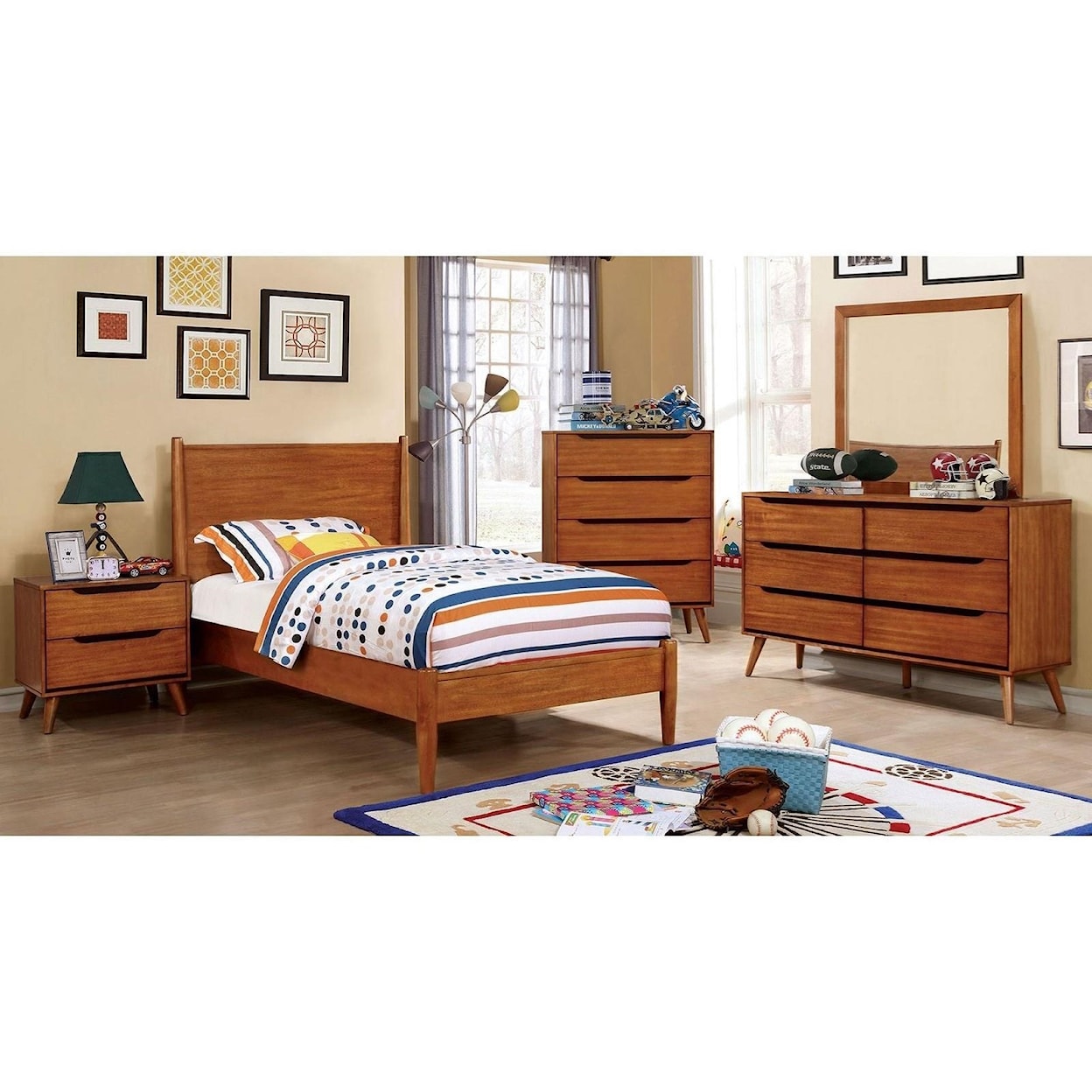 Furniture of America Lennart 4 Pc. Twin Bedroom Set