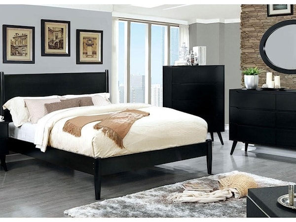Queen Bed and 1NS and Dresser and Oval Mirro