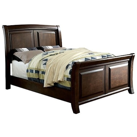 Transitional California King Bed with Headboard and Footboard Paneling