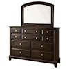 Furniture of America Litchville Dresser and Mirror Combination