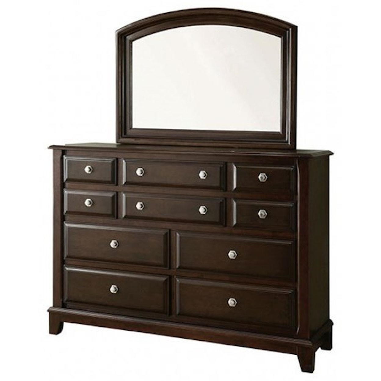 Furniture of America Litchville Dresser and Mirror Combination