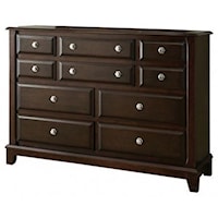 Transitional 10-Drawer Dresser with Felt-Lined Top Drawers