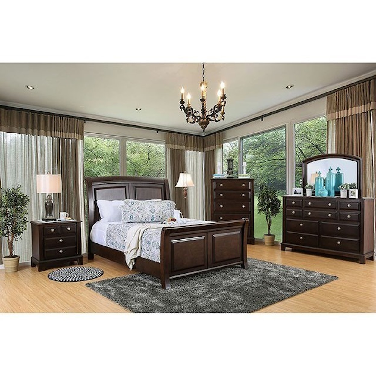 Furniture of America - FOA Litchville King Sleigh Bed
