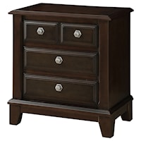 Transitional 4-Drawer Nightstand with Felt-Lined Top Drawers
