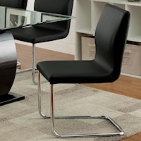 Set of 2 Contemporary Faux Leather Side Chairs