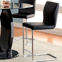 Set of 2 Contemporary Faux Leather Counter Height Chairs