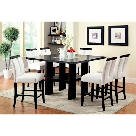 Counter Height Table Set with Six Stools