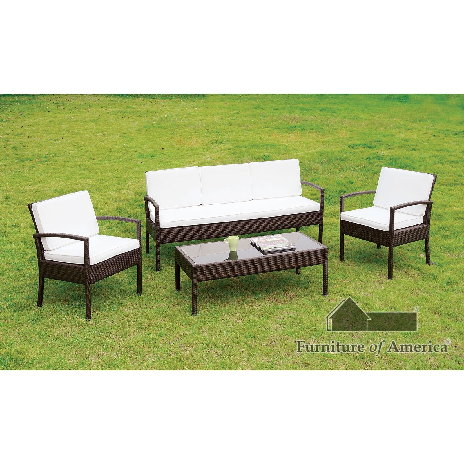 Furniture of America Makenna 4 Pc. Patio Seating Set