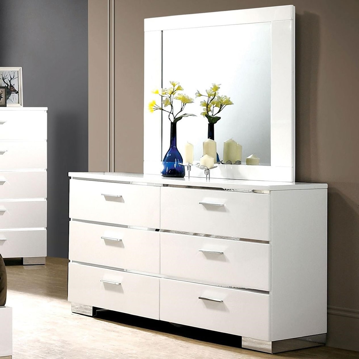 FUSA Malte Dresser and Mirror Combination