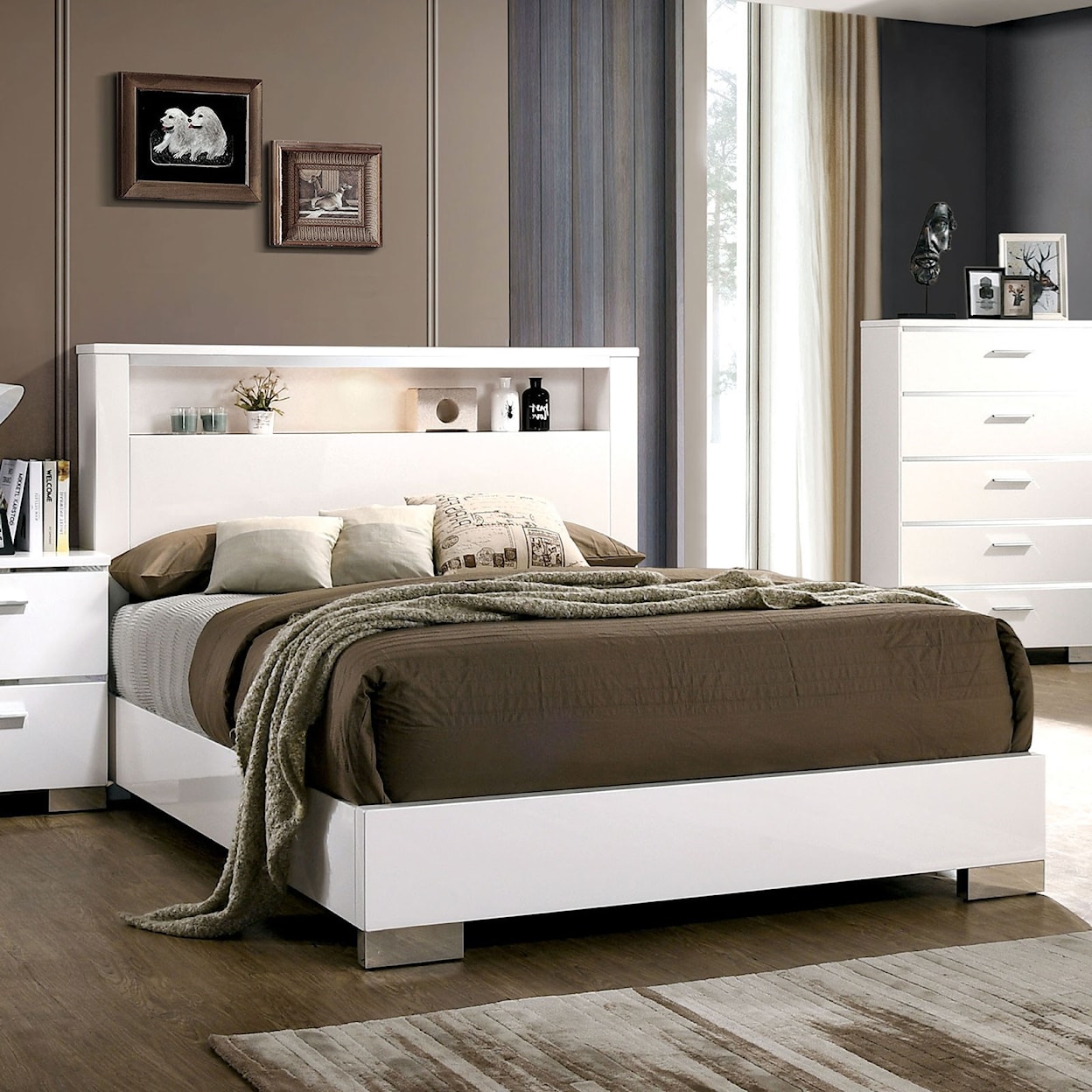 Furniture of America Malte Queen Panel Bed