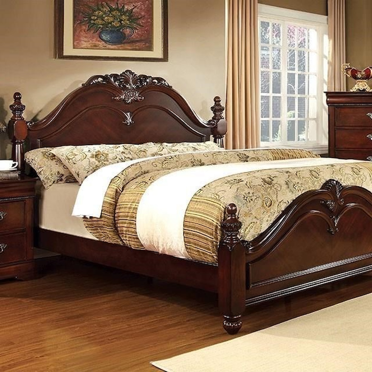 Furniture of America Mandura Queen Poster Bed