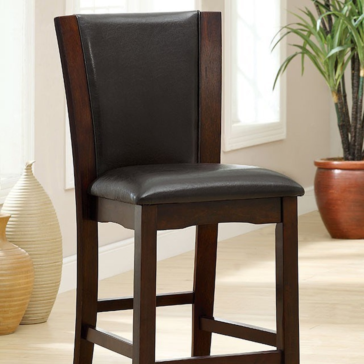 Furniture of America Manhattan III Set of 2 Counter Height Chairs