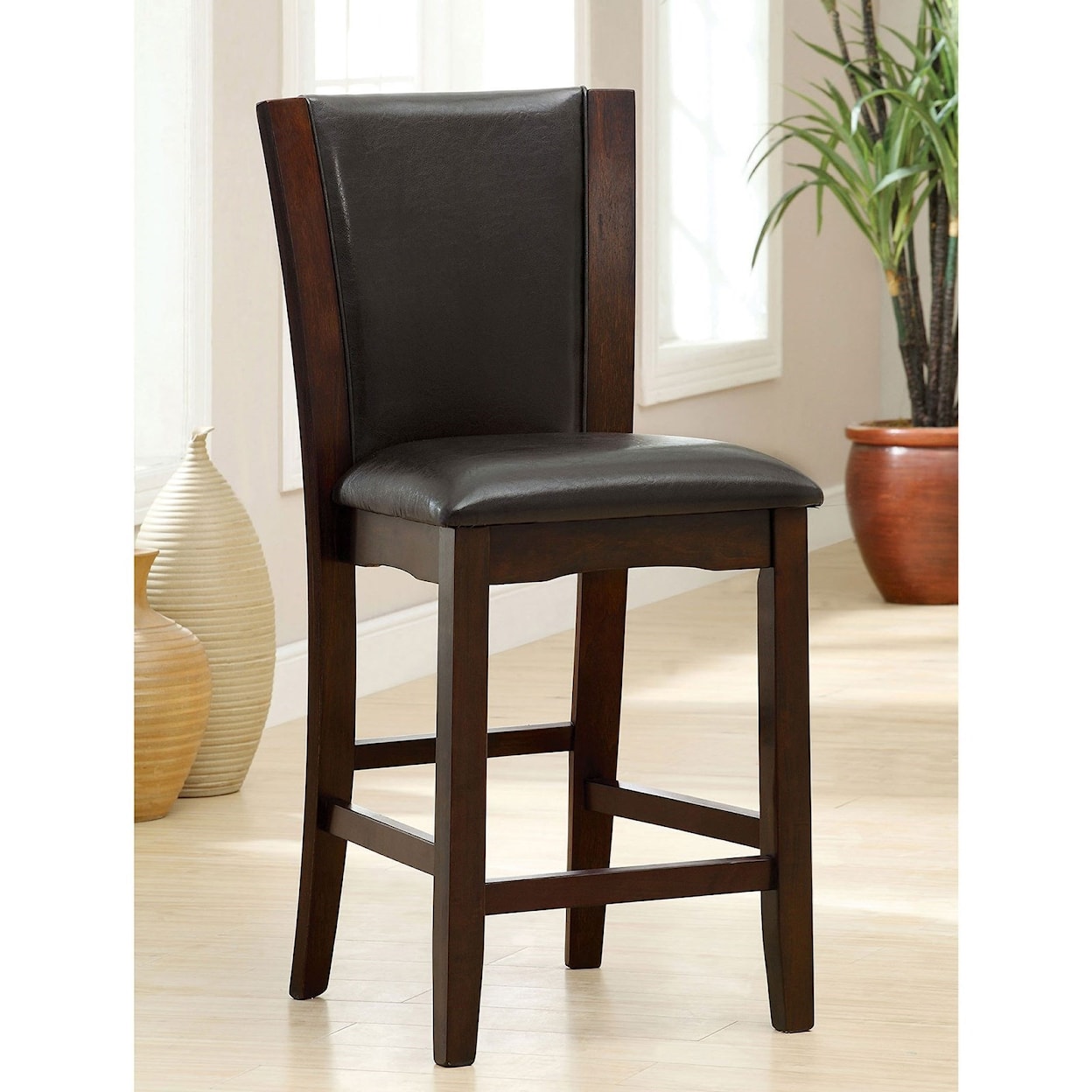 Furniture of America - FOA Manhattan III Set of 2 Counter Height Chairs