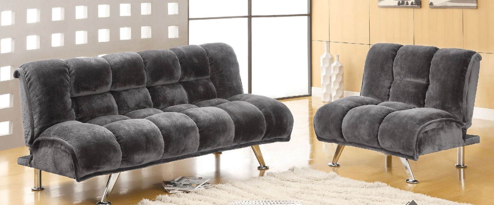 Futon Sofa + Chairs