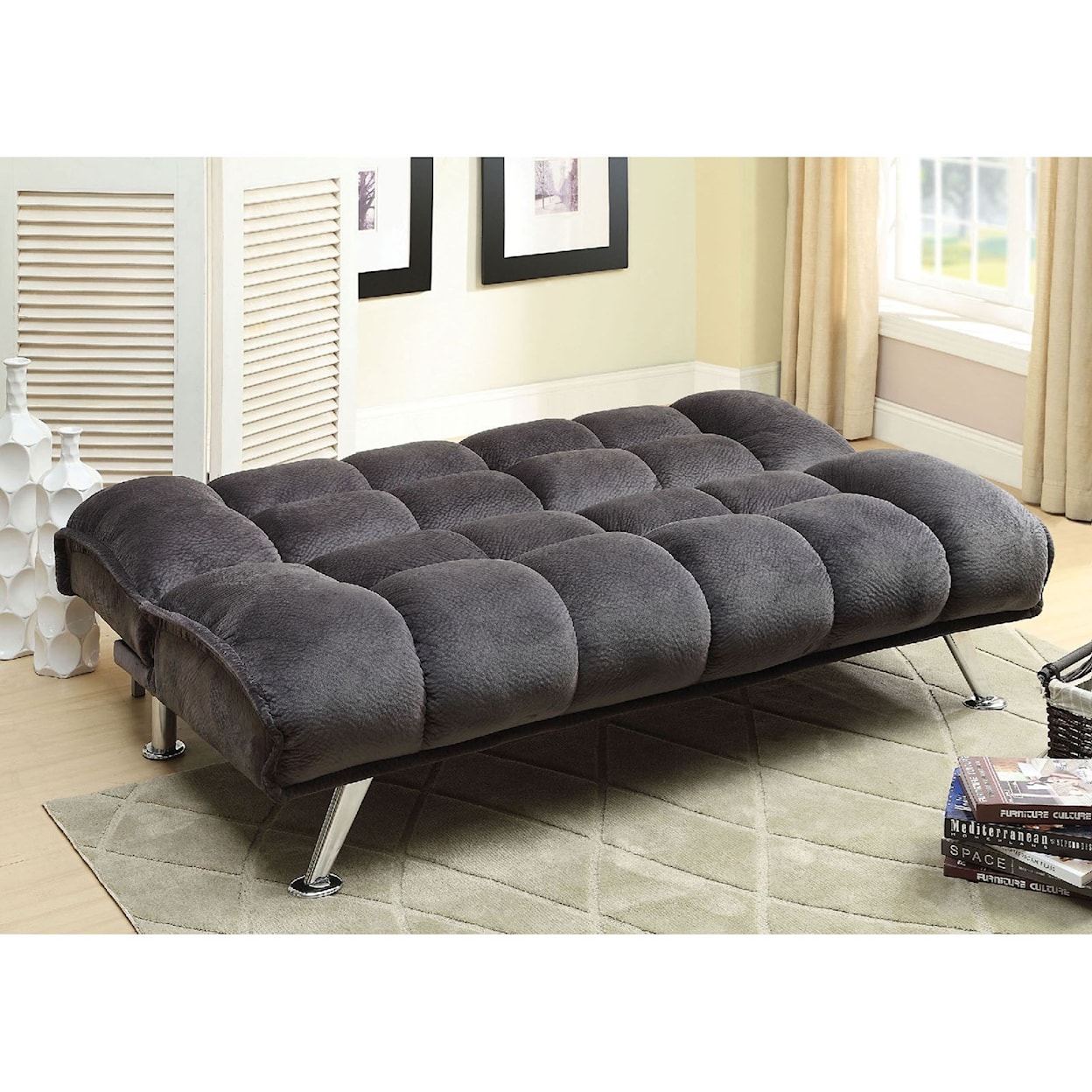 Furniture of America Marbelle Futon Sofa + Chairs