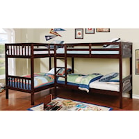 Transitional Quadruple Twin Bunk Bed