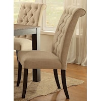 Contemporary Upholstered Dining Side Chair 2-Pack with Tufted Back