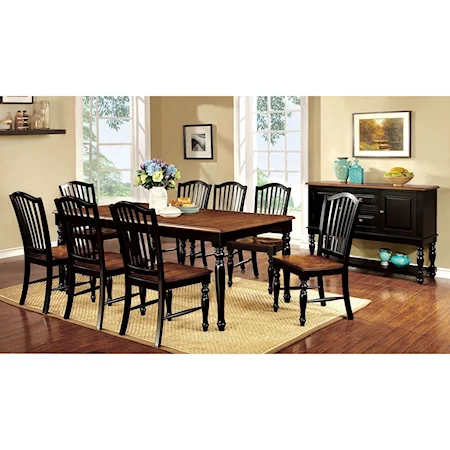 Country Table and 8 Chairs