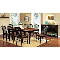 Country Table and 8 Chairs