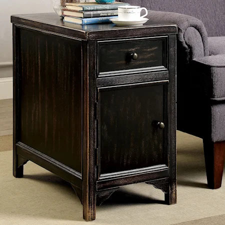 Transitional Side Table with Bottom Cabinet
