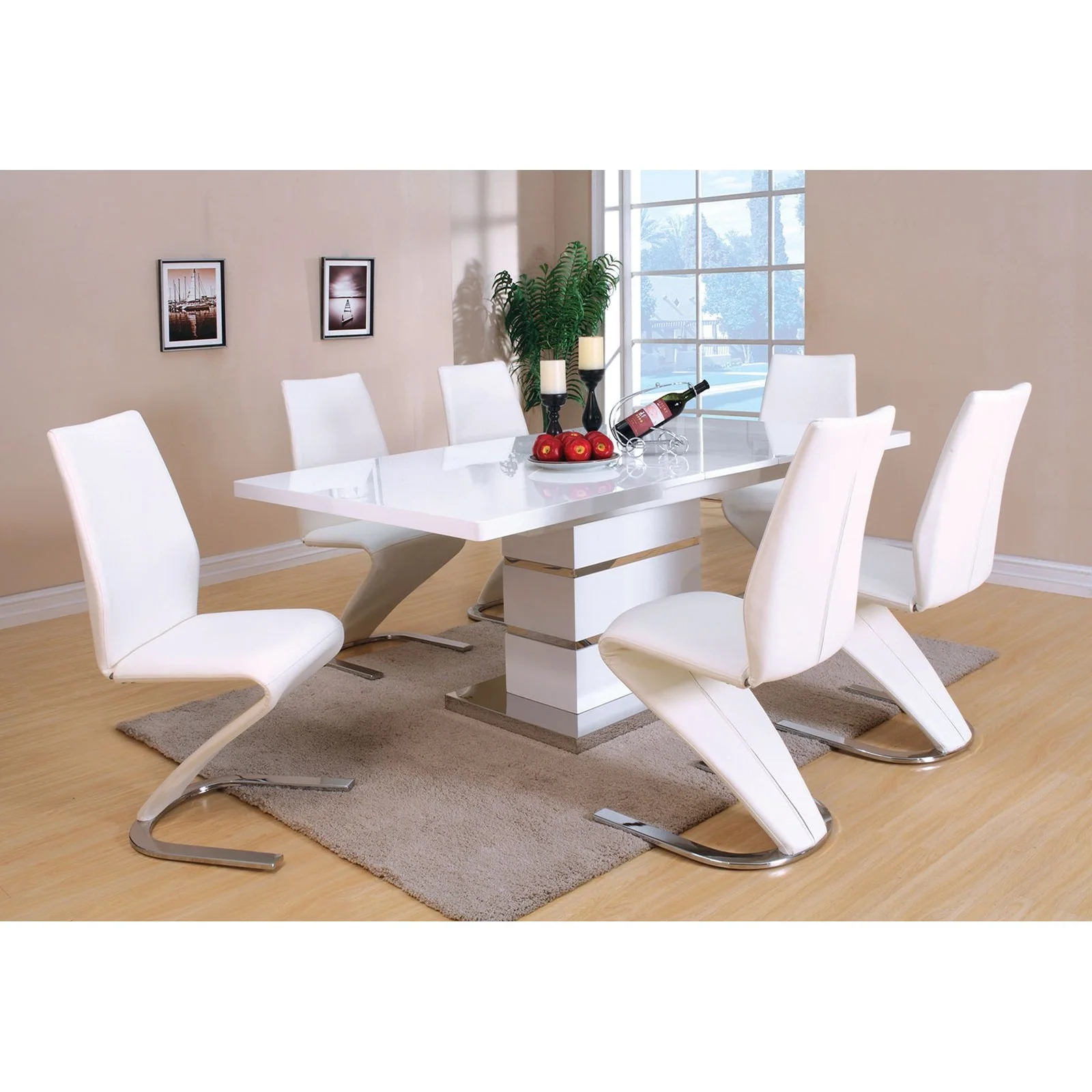 Furniture of America Midvale CM3650T7PC Glam 7Piece Dining Table and