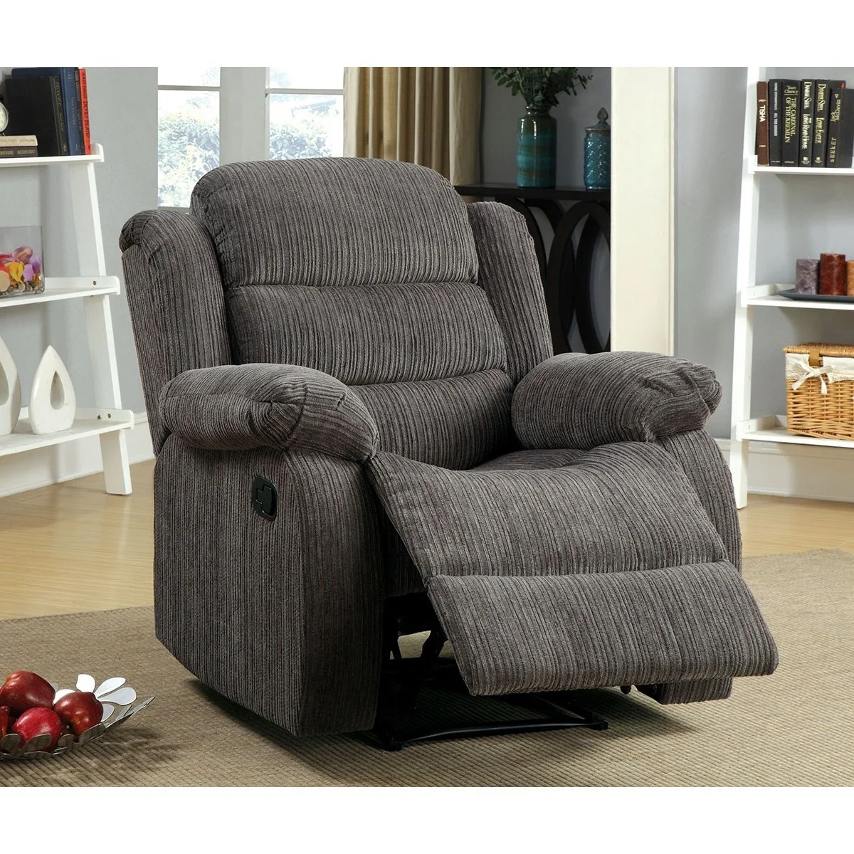 Millville CM6173GYCH Recliner with Pillow Arms Household Furniture Recliners