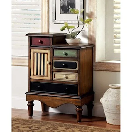 Traditional Accent Chest with Multi-Colored Drawers