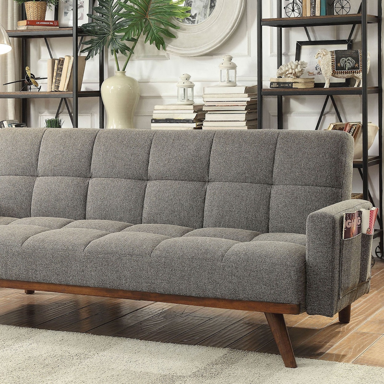 Furniture of America Nettie WOOD & GREY FUTON |