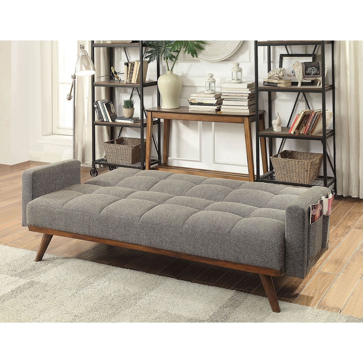 Furniture of America Nettie WOOD & GREY FUTON |