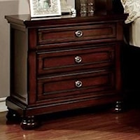 Transitional Night Stand with Built-in Outlet and USB Charging