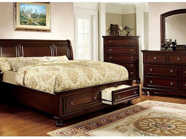 Queen Bed and 1NS and Dresser and Mirror