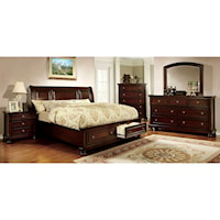 Queen Bed and 1NS and Dresser and Mirror