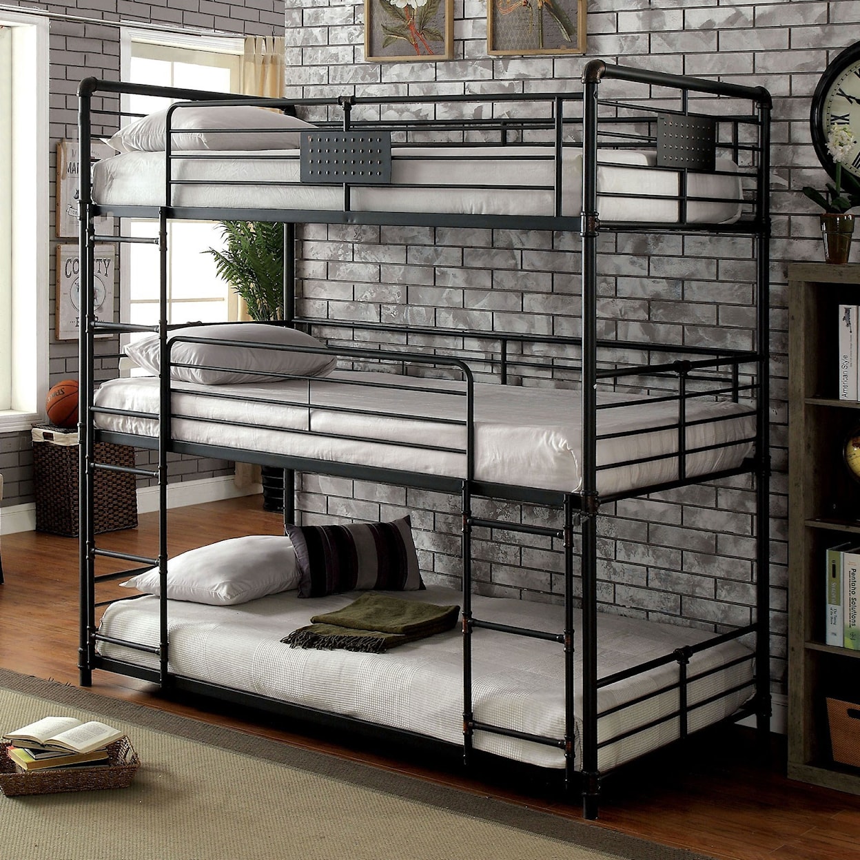 Furniture of America - FOA Olga III Twin/Twin/Twin Bunk Bed