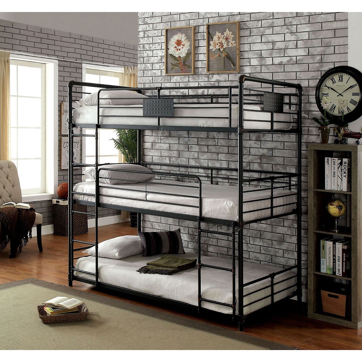 Furniture of America Olga III Twin/Twin/Twin Bunk Bed