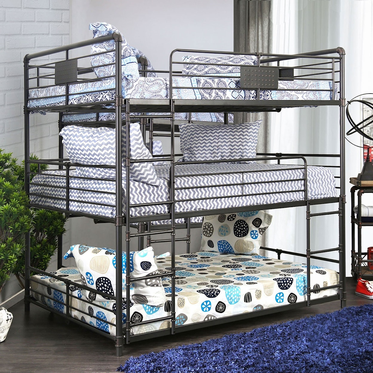 FUSA Olga III Full/Full/Full Bunk Bed