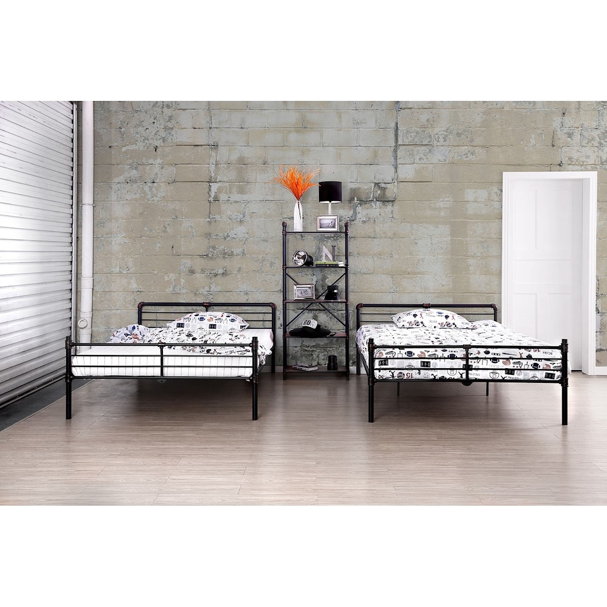 FUSA Olga III Metal Twin/Twin Bunk Bed