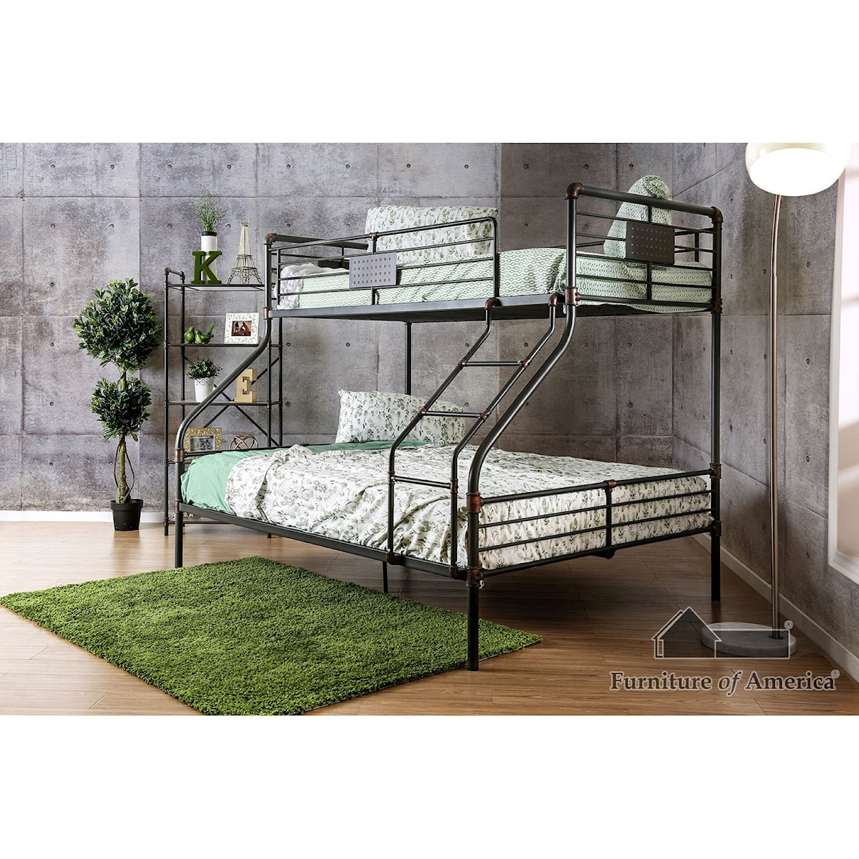 Furniture of America - FOA Olga III Metal Twin/Twin Bunk Bed