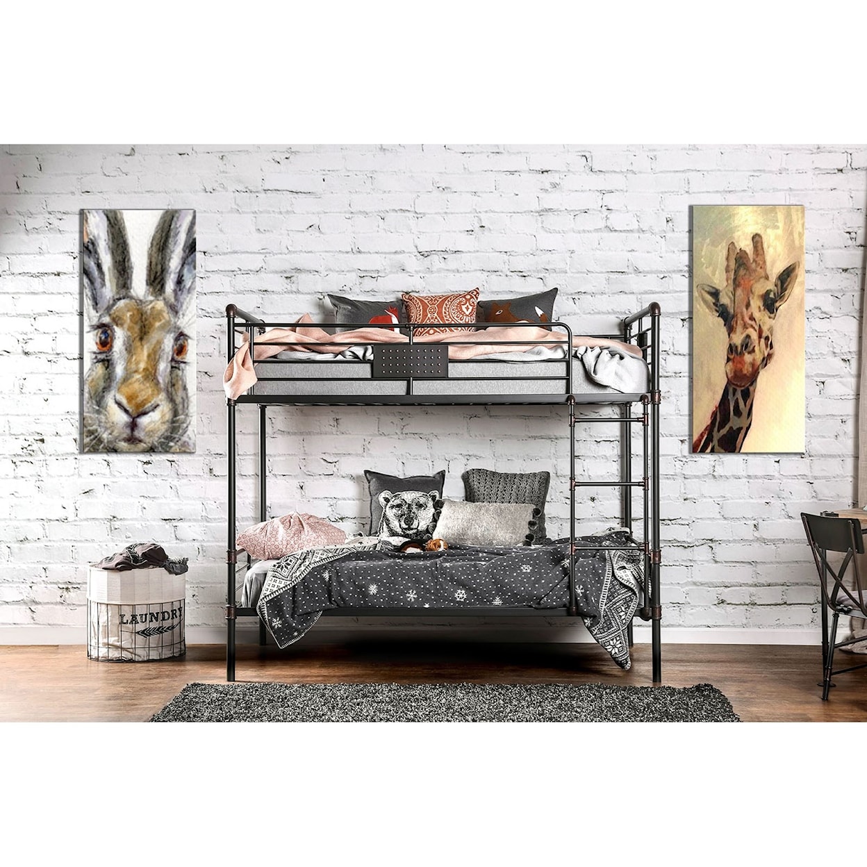 Furniture of America Olga III Metal Twin/Twin Bunk Bed