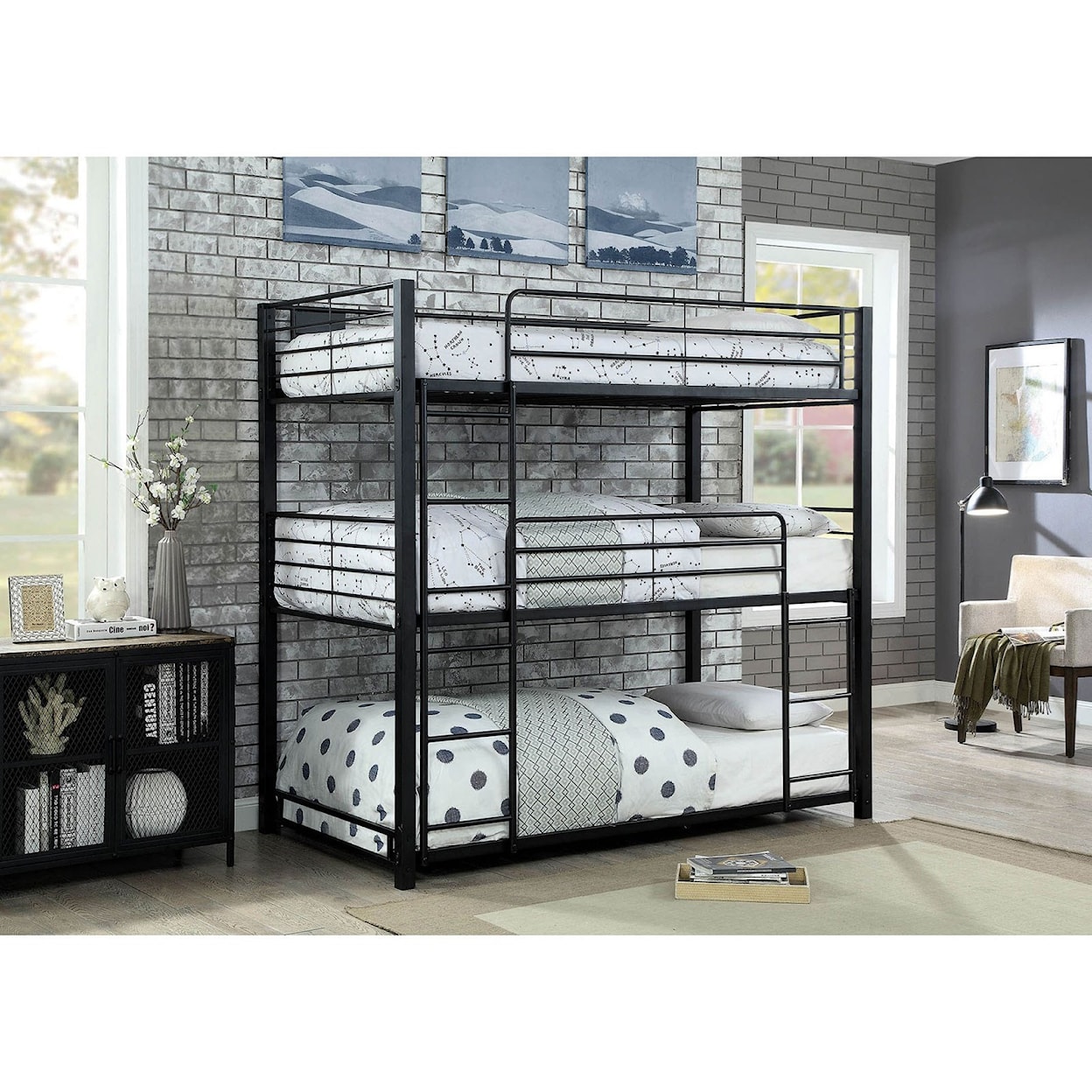 Furniture of America Olga III Twin Triple Decker Bed