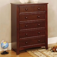 Transitional Wood Chest with Round Drawer Knobs
