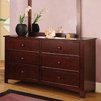 Transitional Dresser with Round Drawer Knobs