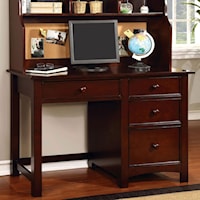 Transitional Desk with Round Drawer Knobs