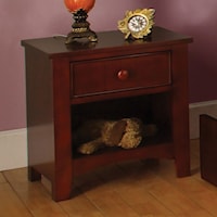 Transitional Night Stand with Open Storage Compartment