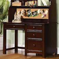 Transitional Desk with Round Drawer Knobs