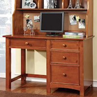 Transitional Desk with Round Drawer Knobs